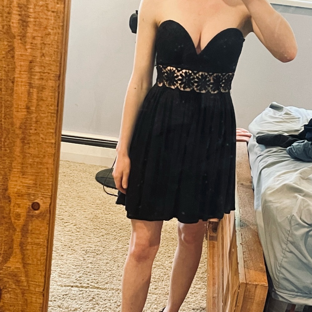 Sexy black strapless sundress